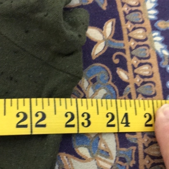 SOHO Jeans Women’s Manhattan Tee L Army Green Wrap Front Drapes Single Closure - Picture 10 of 13